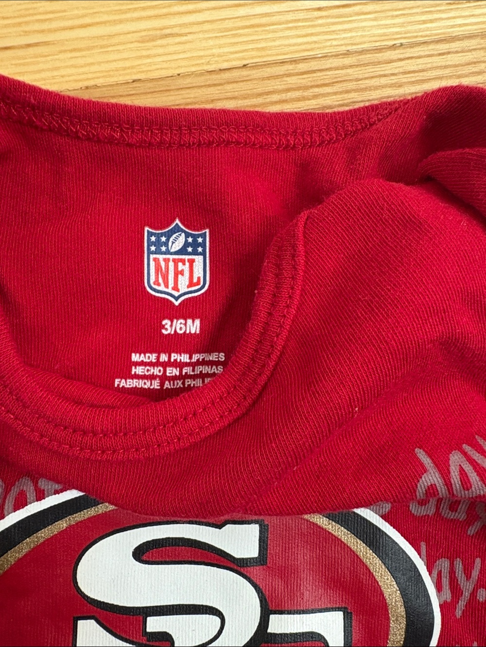 NFL Red 49ers Logo Baby One-Piece Bodysuit Size 3-6m - Picture 2 of 6